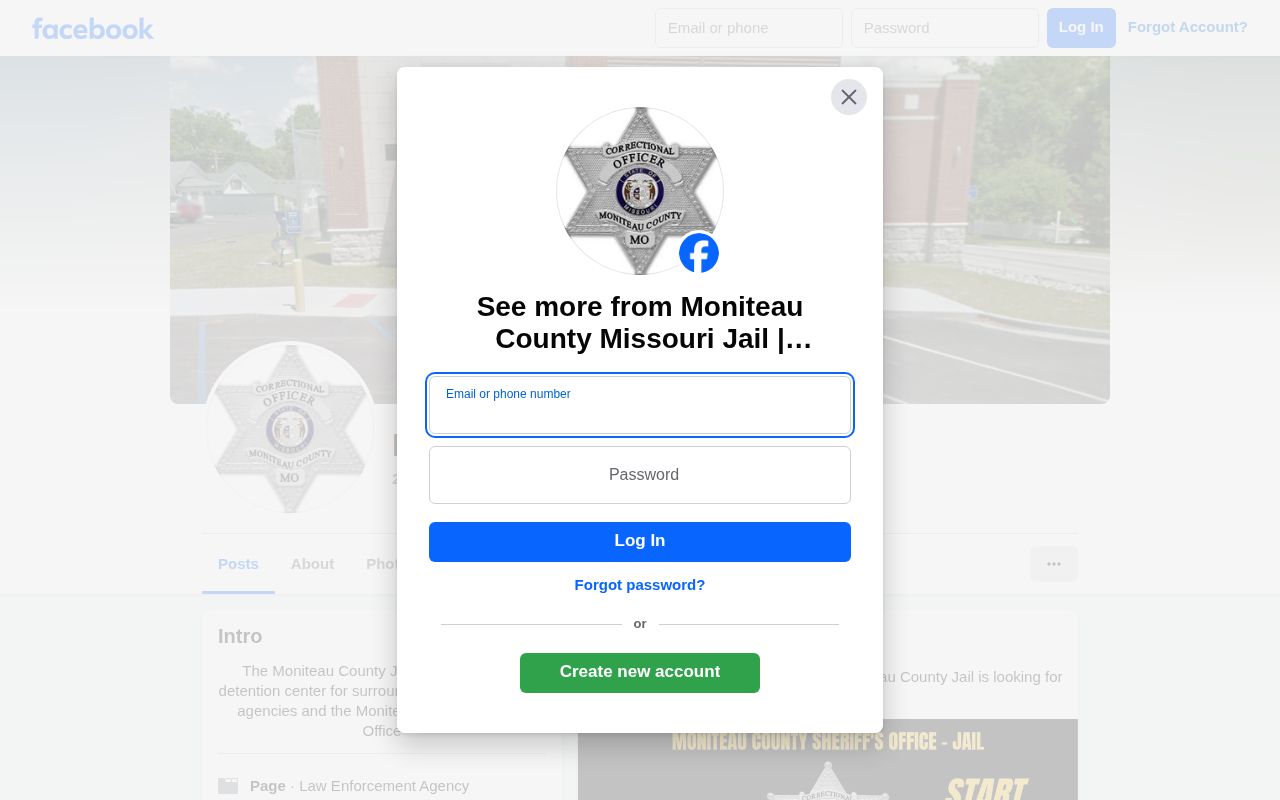 Moniteau County 24-hour release supplemental jail social page